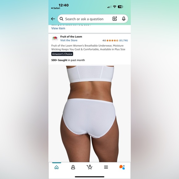 NEW 6 pack size 8 XL hi cut fruit of the loom women’s panties breathable cool - Picture 7 of 11